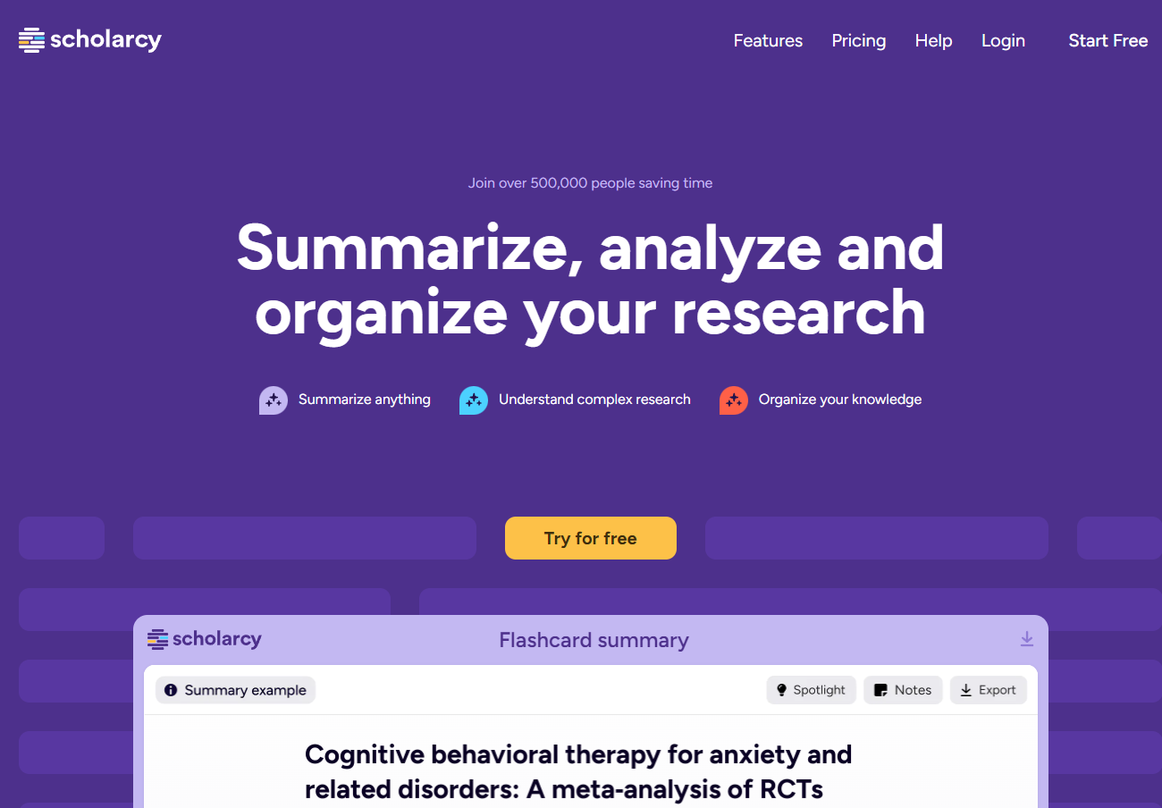 Scholarcy uses AI to summarize research papers, articles, reports, and book chapters for you to help you keep up with the latest research and quickly assess how relevant any document is to your work